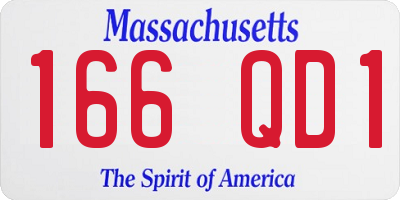 MA license plate 166QD1