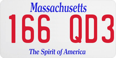 MA license plate 166QD3