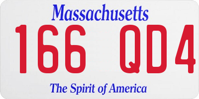 MA license plate 166QD4