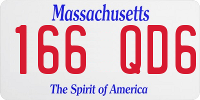 MA license plate 166QD6