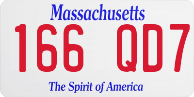 MA license plate 166QD7
