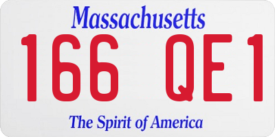 MA license plate 166QE1