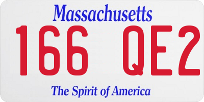 MA license plate 166QE2