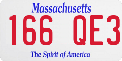 MA license plate 166QE3