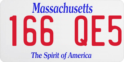 MA license plate 166QE5