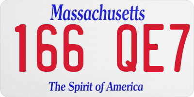 MA license plate 166QE7