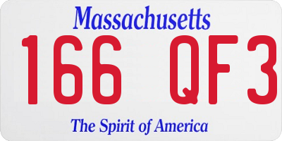 MA license plate 166QF3