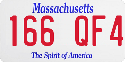 MA license plate 166QF4
