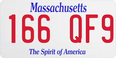 MA license plate 166QF9