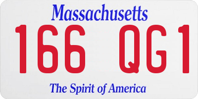 MA license plate 166QG1