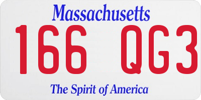 MA license plate 166QG3