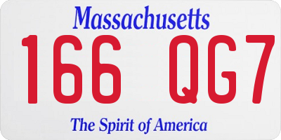 MA license plate 166QG7