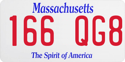 MA license plate 166QG8