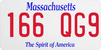 MA license plate 166QG9