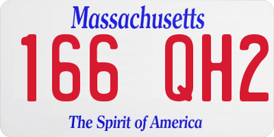 MA license plate 166QH2