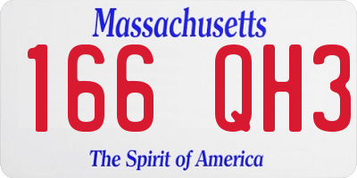 MA license plate 166QH3