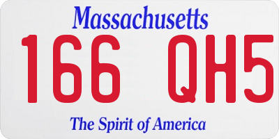 MA license plate 166QH5