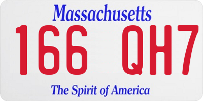 MA license plate 166QH7