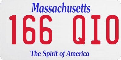 MA license plate 166QI0