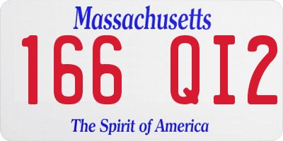 MA license plate 166QI2