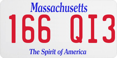 MA license plate 166QI3