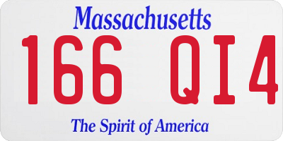 MA license plate 166QI4