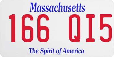 MA license plate 166QI5