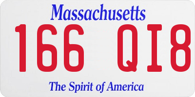 MA license plate 166QI8