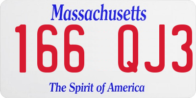 MA license plate 166QJ3