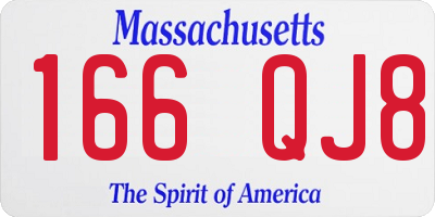 MA license plate 166QJ8