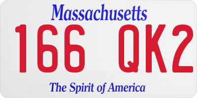 MA license plate 166QK2