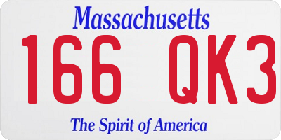 MA license plate 166QK3