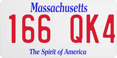 MA license plate 166QK4