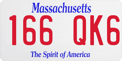 MA license plate 166QK6