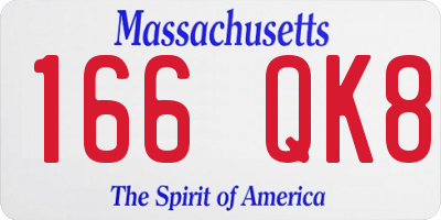 MA license plate 166QK8