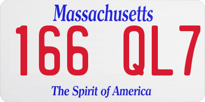 MA license plate 166QL7