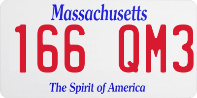 MA license plate 166QM3