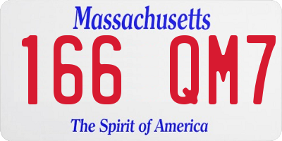 MA license plate 166QM7