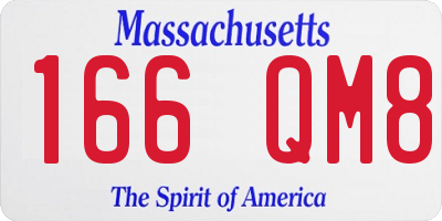 MA license plate 166QM8