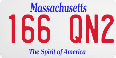 MA license plate 166QN2
