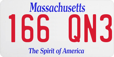 MA license plate 166QN3