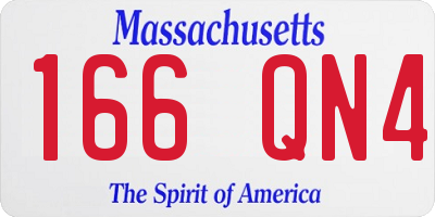 MA license plate 166QN4