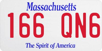 MA license plate 166QN6