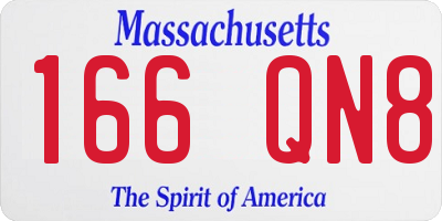 MA license plate 166QN8