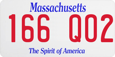 MA license plate 166QO2