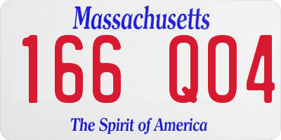 MA license plate 166QO4
