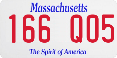 MA license plate 166QO5