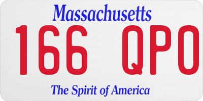 MA license plate 166QP0
