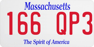 MA license plate 166QP3