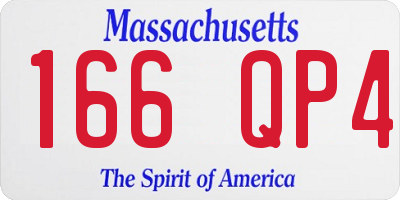 MA license plate 166QP4